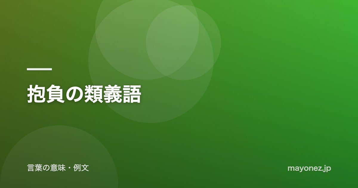 抱負の類義語