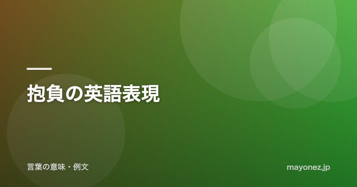 抱負の英語表現